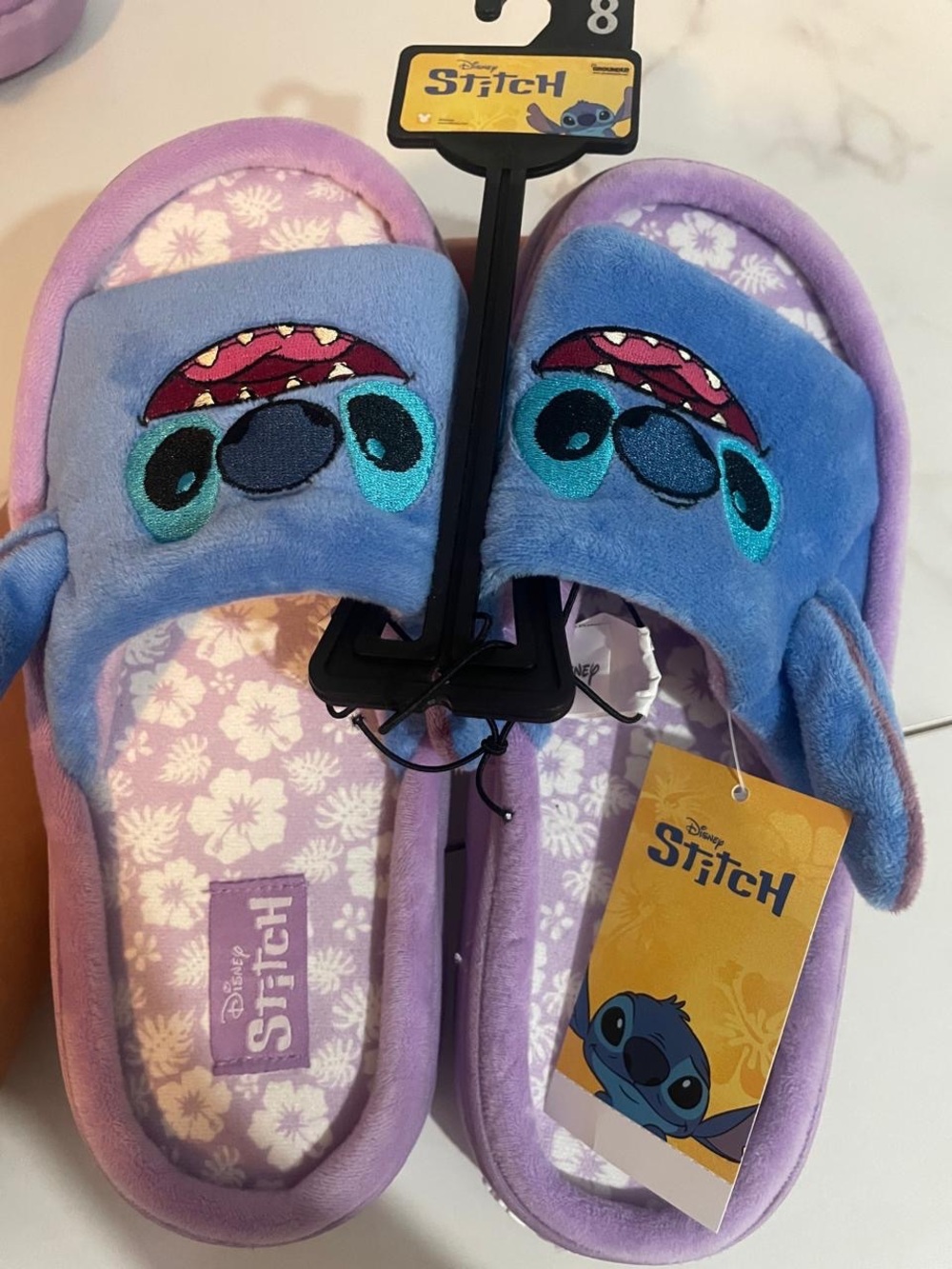 Disney Purple & Blue Stitch Plush Slippers